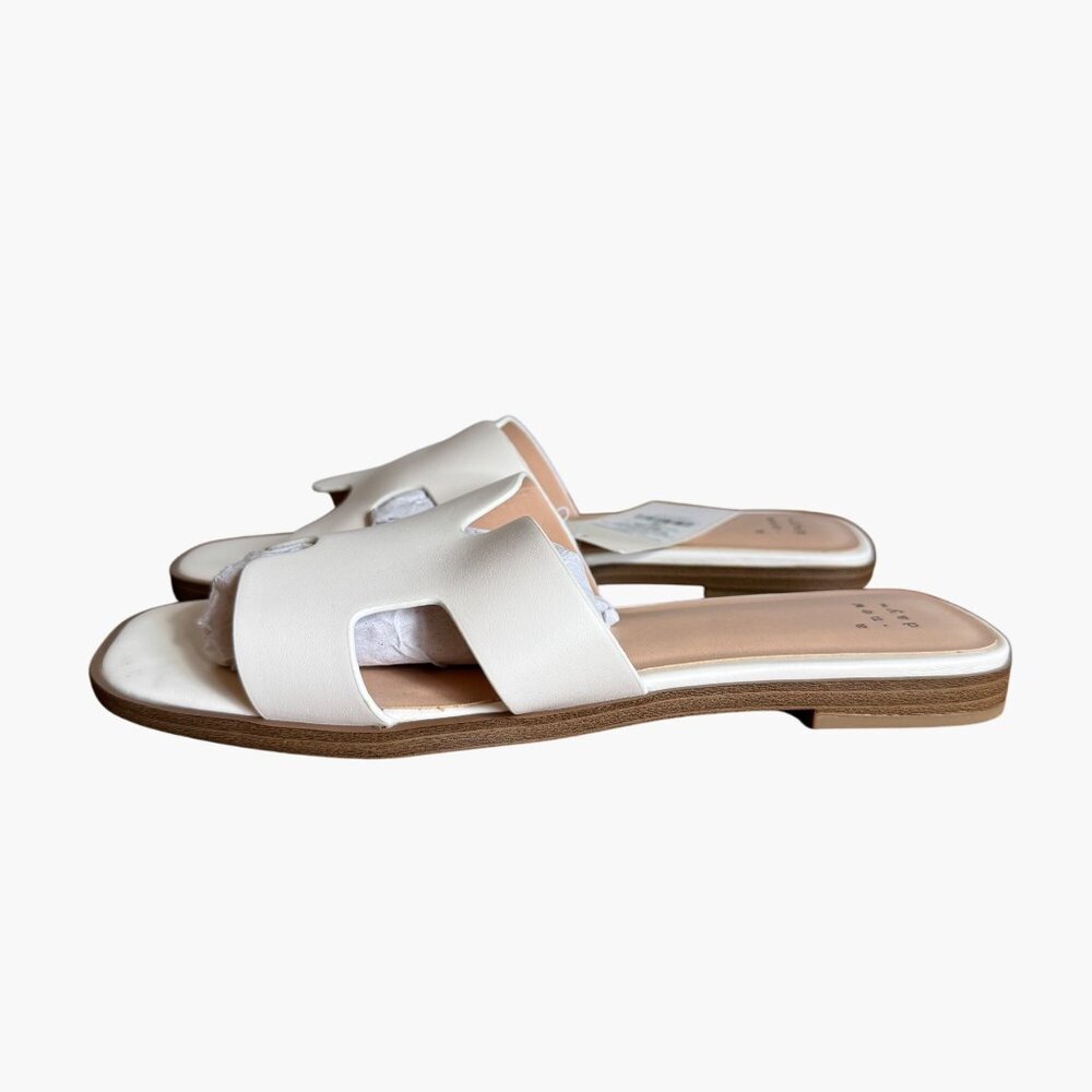 NEW A New Day Women's Nina Slide Sandals - White - Size 7W - Picture 2 of 7